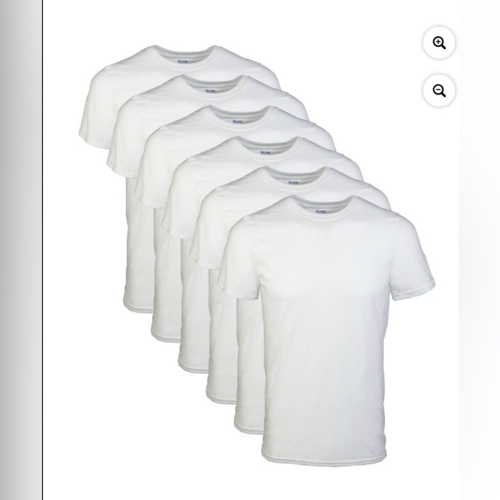 Gildan Men's Classic White Crew Neck T-Shirts - 6 Pack Size XL